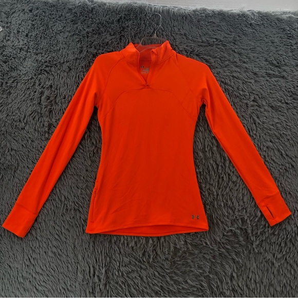 Under Armour Shirt Quarter Zip Small Fitted All Season Gear Thumbholes Athletic - Picture 1 of 13